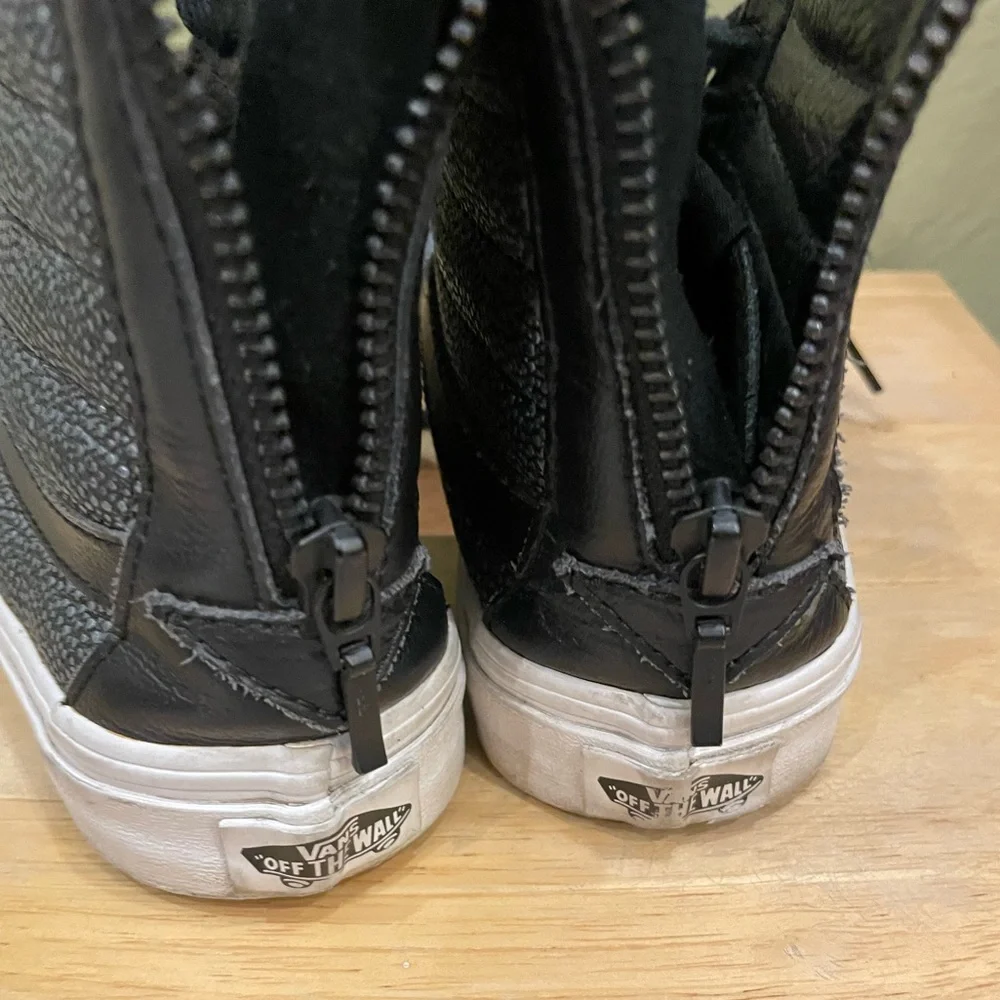 Vans High Top SK8 Metallic Black Silver Pebble Sneakers Unisex M 7.5 W 9 - Picture 7 of 16